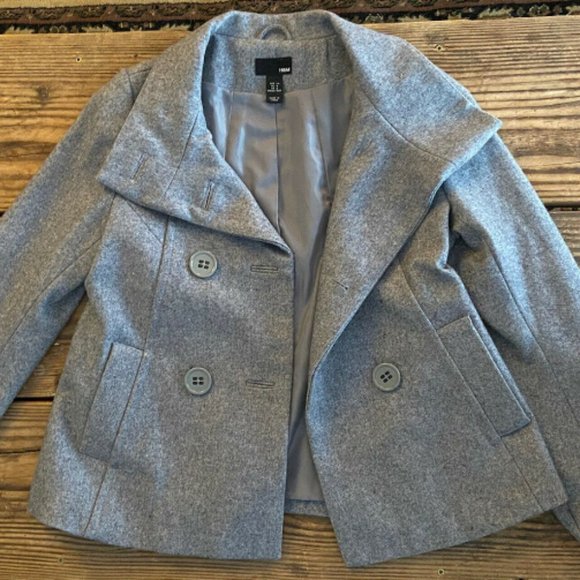 Women's gray pea coat-almost no wear